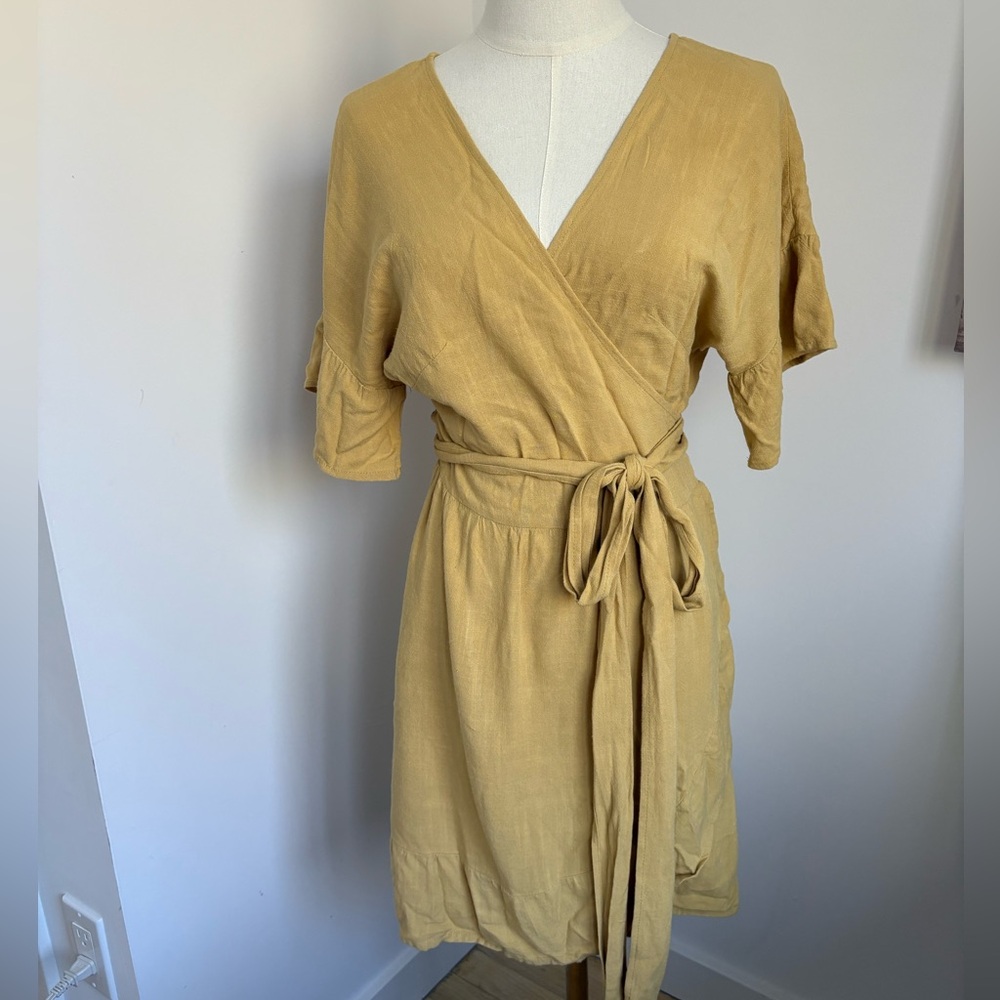 Mustard Yellow Wrap Dress